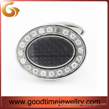 Elegant Metal Cufflinks with Gemstone